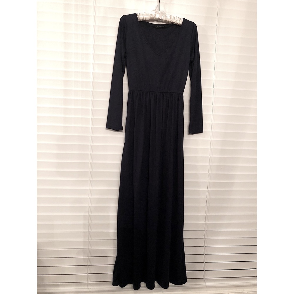 Navy Blue Maxi V Neck